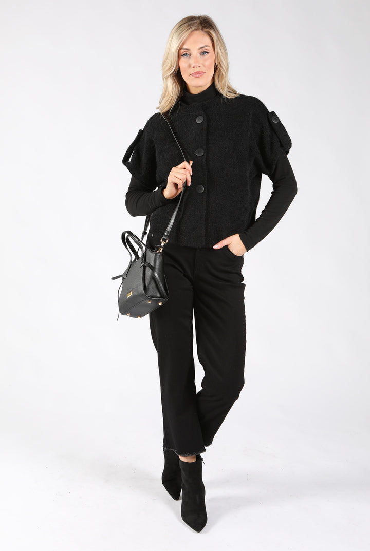 Short Sleeve Button Up Cardigan