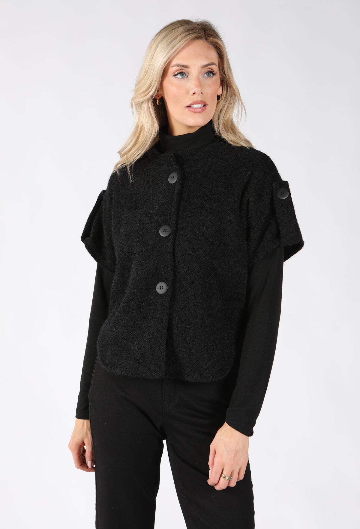 Short Sleeve Button Up Cardigan