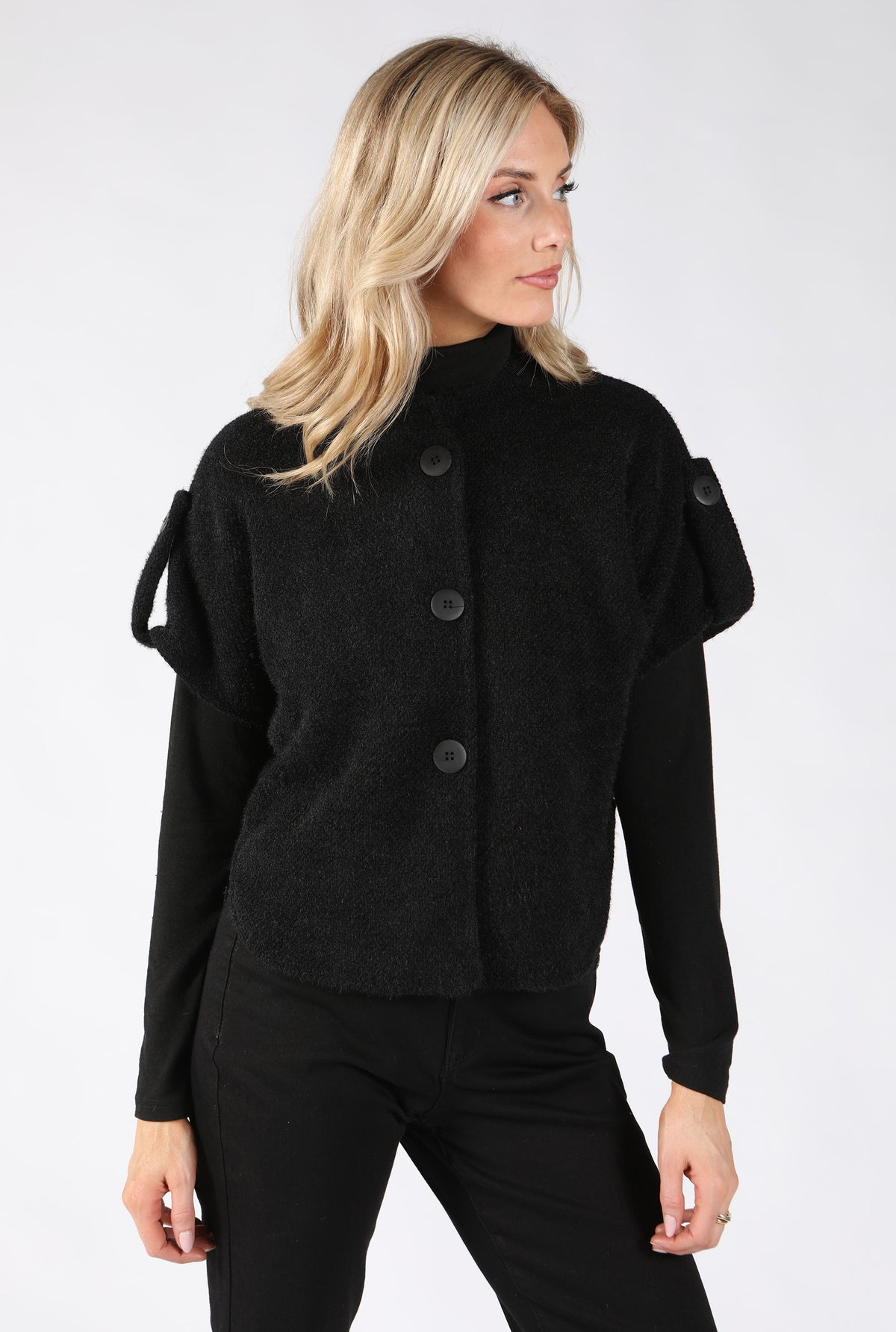 Short Sleeve Button Up Cardigan