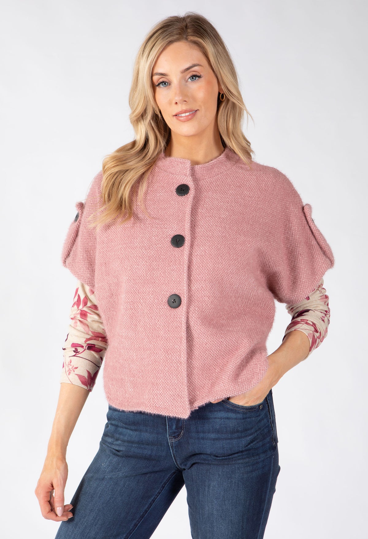 Short Sleeve Button Up Cardigan