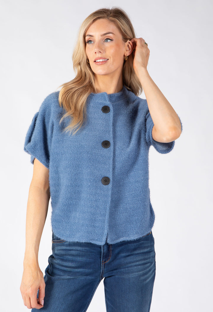 Short Sleeve Button Up Cardigan