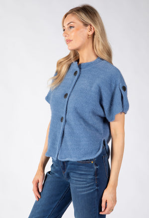 Short Sleeve Button Up Cardigan