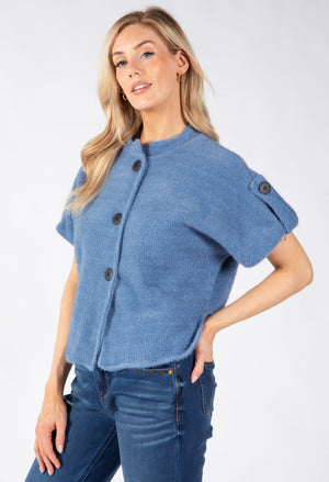 Short Sleeve Button Up Cardigan
