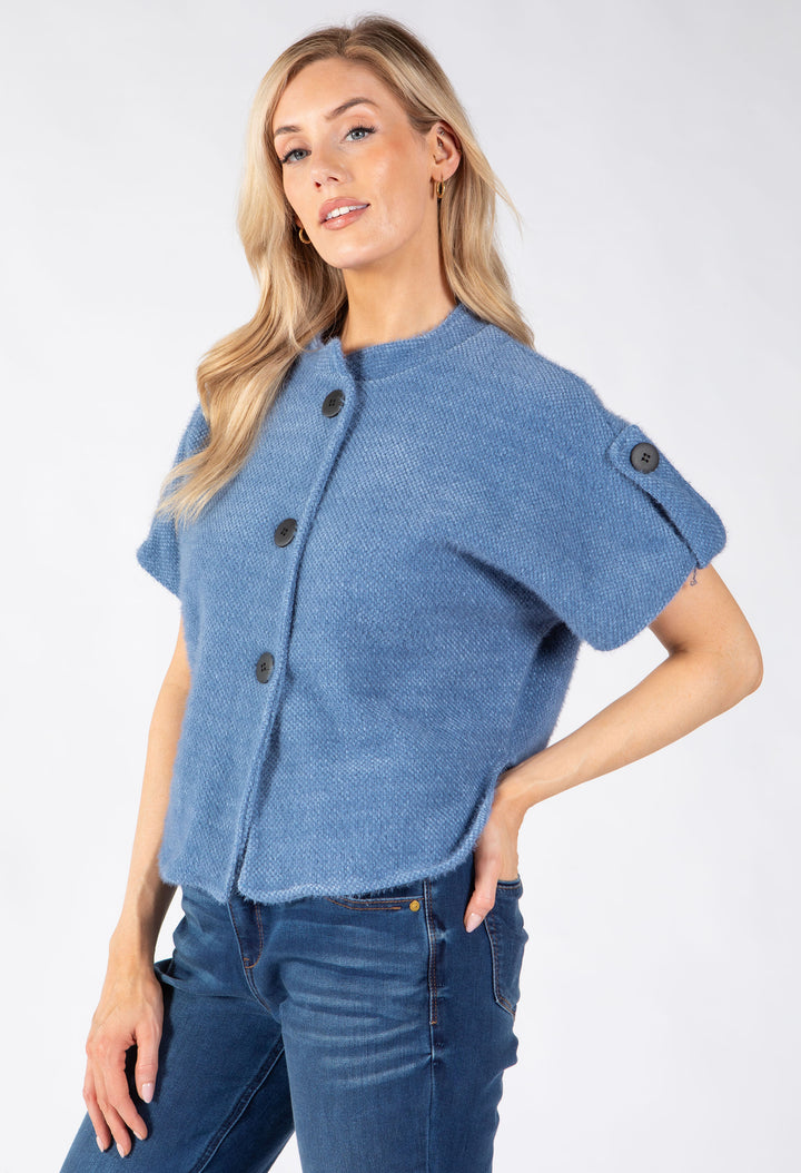 Short Sleeve Button Up Cardigan