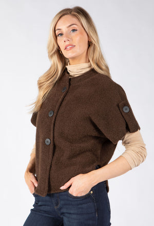 Short Sleeve Button Up Cardigan