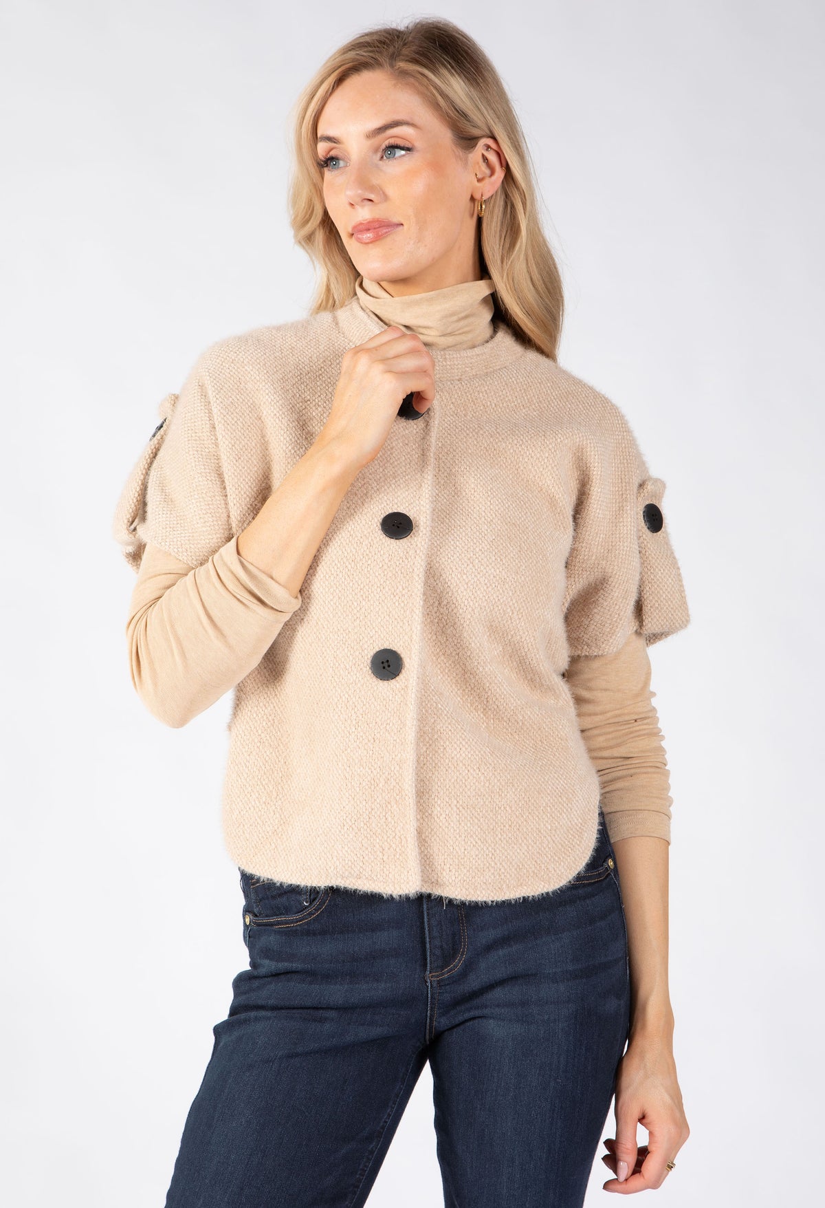 Short Sleeve Button Up Cardigan