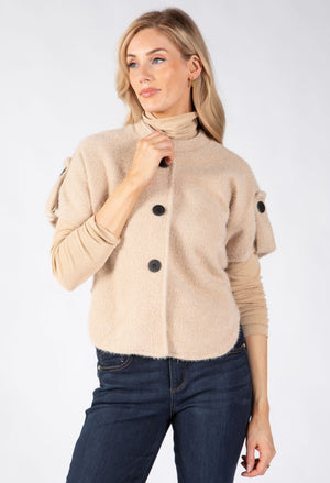 Short Sleeve Button Up Cardigan