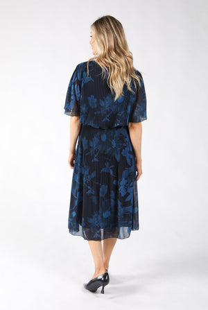 Floral Print Plisse Pleated Dress