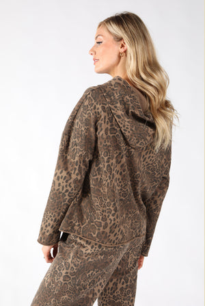 Leopard Print Zip Up Hoodie