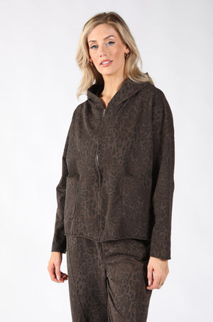 Leopard Print Zip Up Hoodie