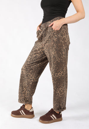 Leopard Joggers with Front Seam