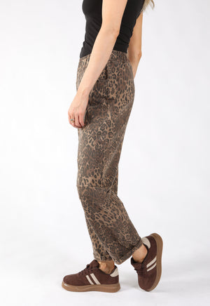 Leopard Joggers with Front Seam