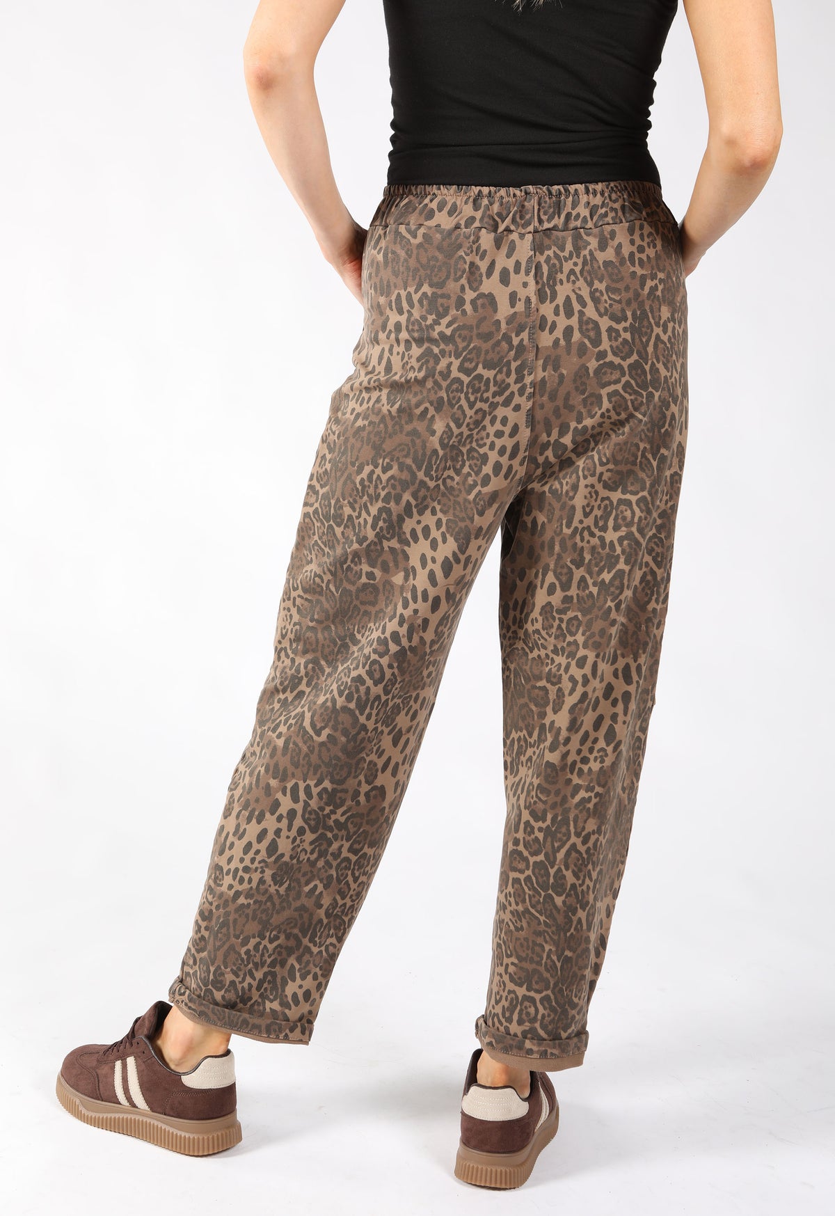 Leopard Joggers with Front Seam