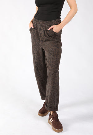 Leopard Joggers with Front Seam