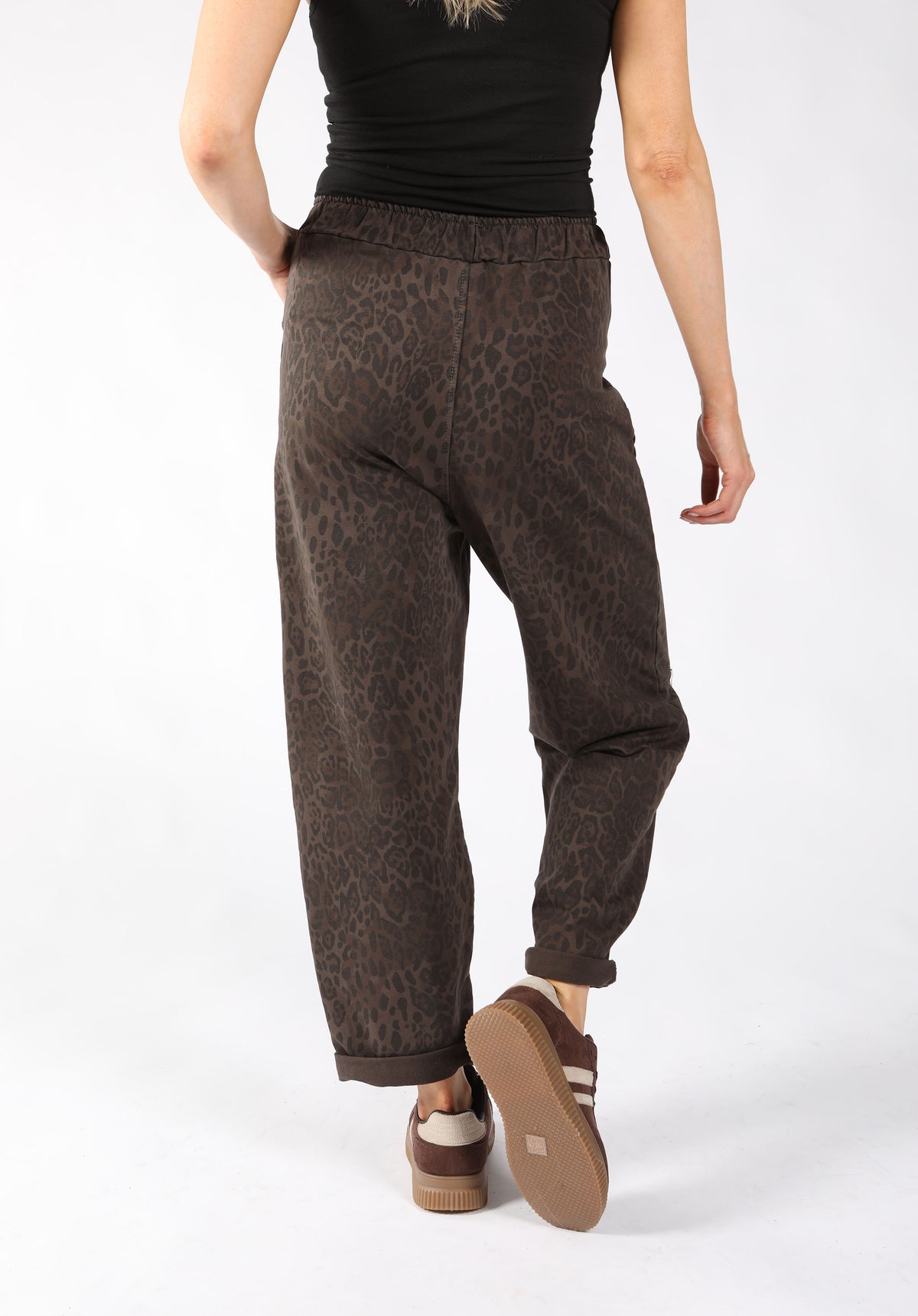 Leopard Joggers with Front Seam