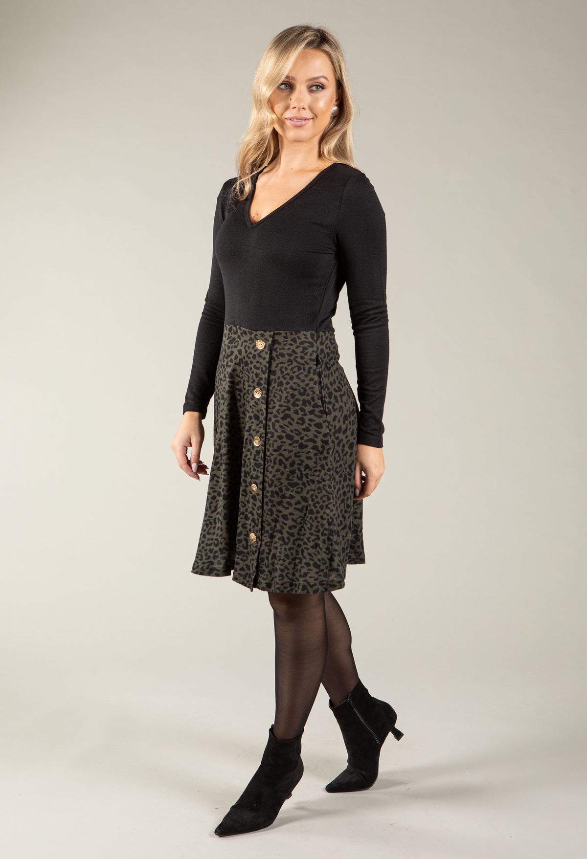 Leopard Print Midi Dress