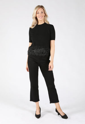Feathered Hem Knit Top