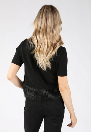 Feathered Hem Knit Top