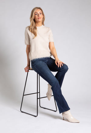 Feathered Hem Knit Top