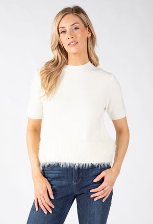 Feathered Hem Knit Top