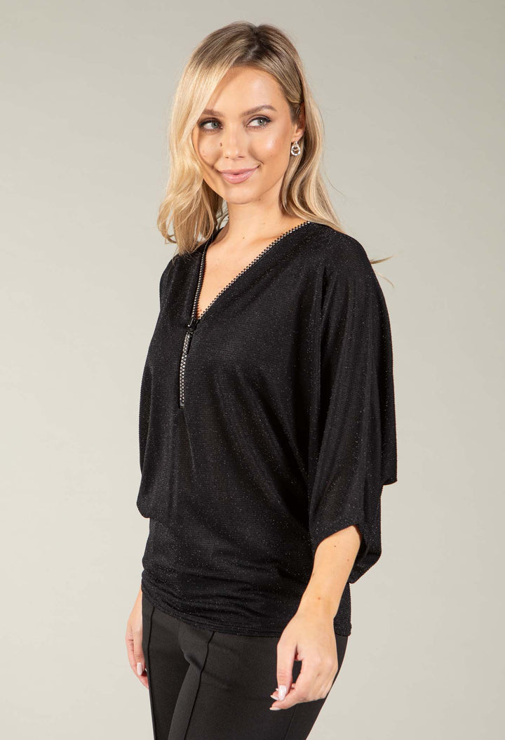 Royale Zip Blouse, view 2 – Pamela Scott