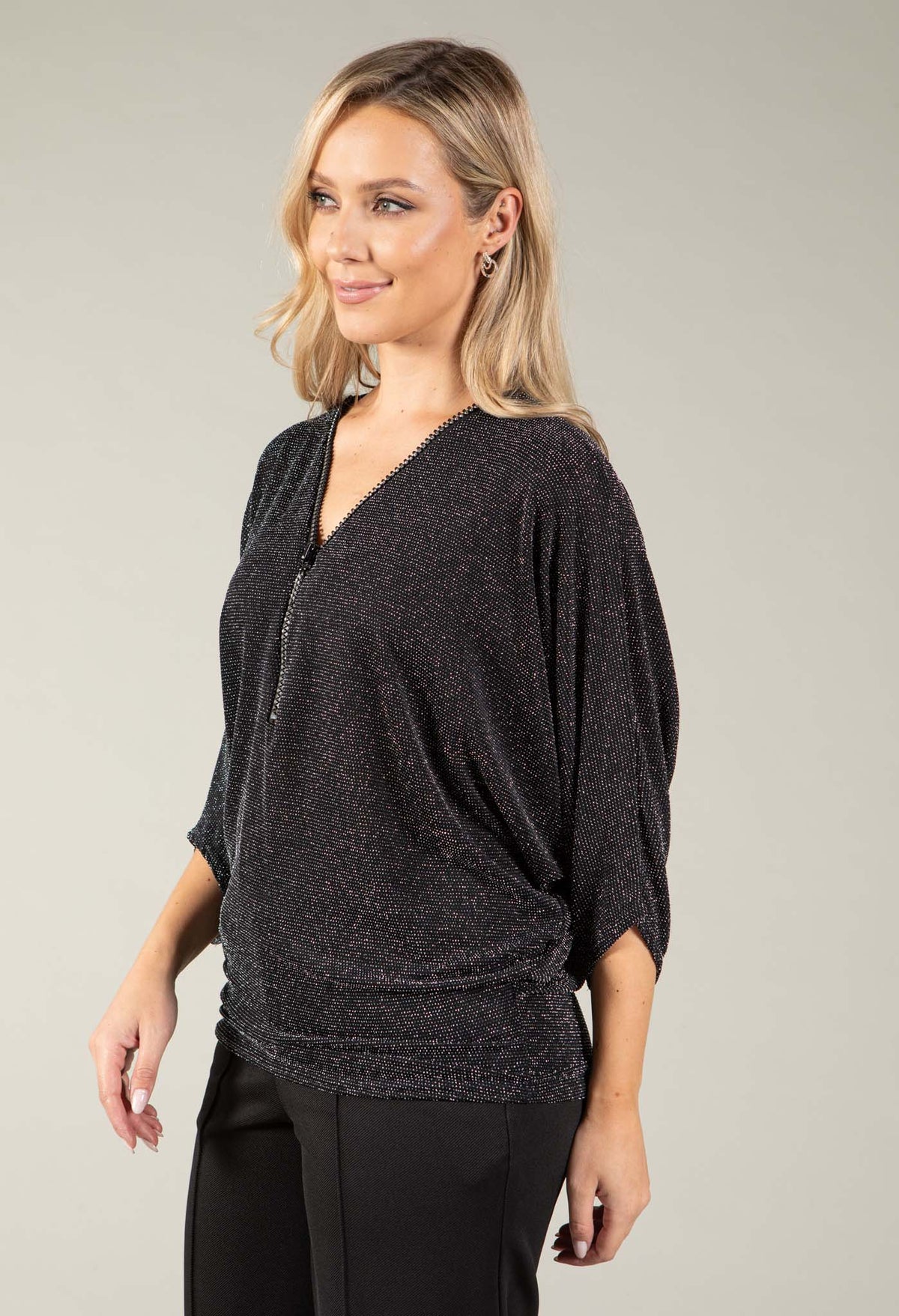 Royale Zip Blouse, view 7 – Pamela Scott