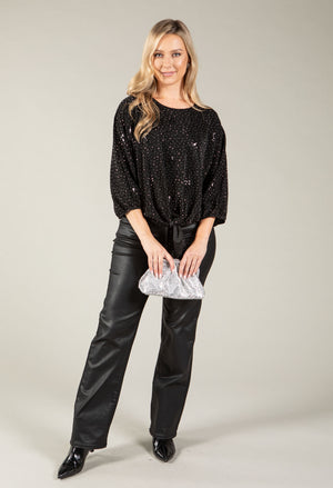 Contrast Sequin Blouse