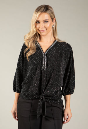 Sparkle Tie Front Top
