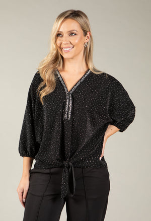 Sparkle Tie Front Top