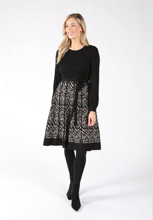 Knitted Black Long Sleeves Dress