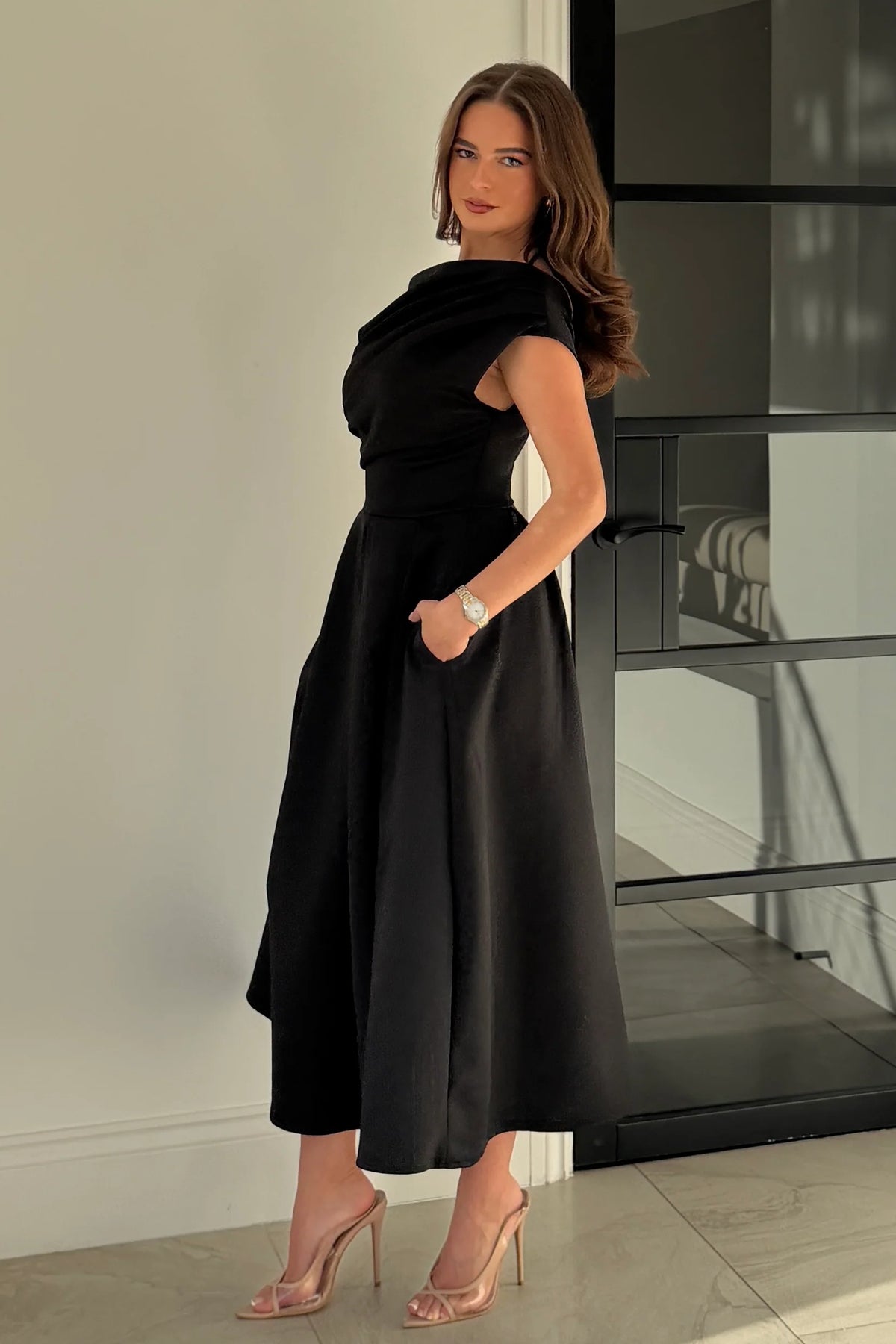 Betty Asymmetric Neckline Skater