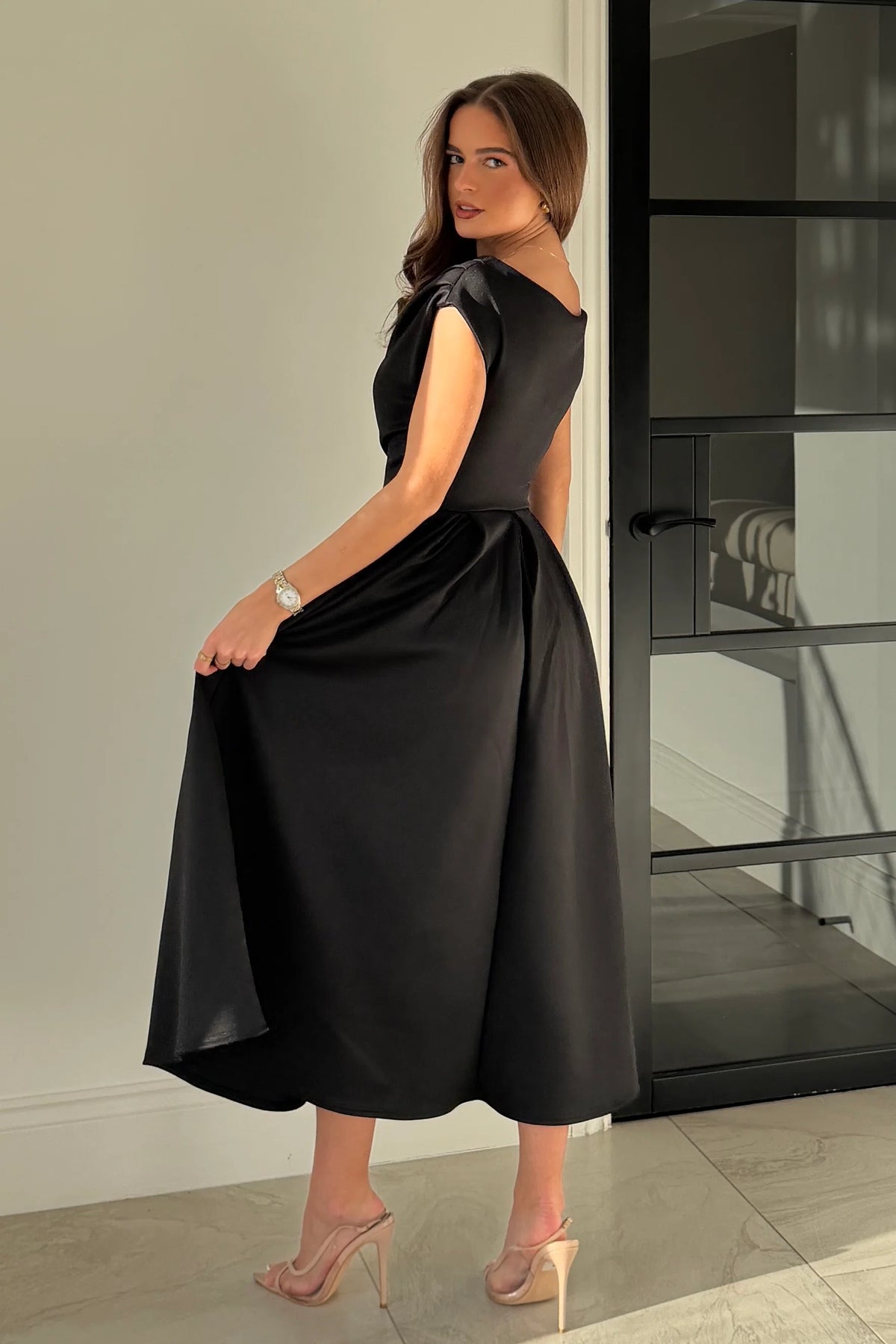 Betty Asymmetric Neckline Skater