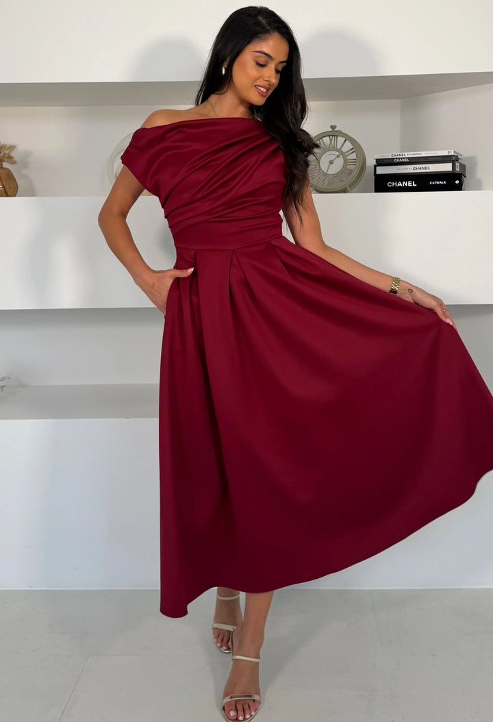 Betty Asymmetric Midi Dress, view 11 – Pamela Scott