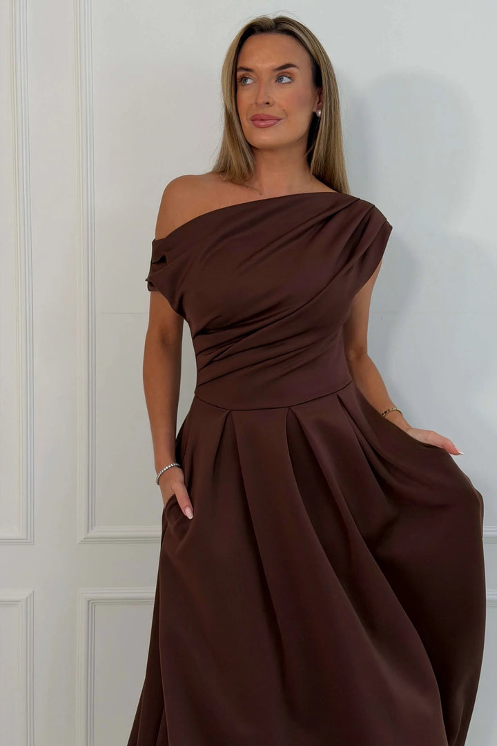 Betty Asymmetric Neckline Skater