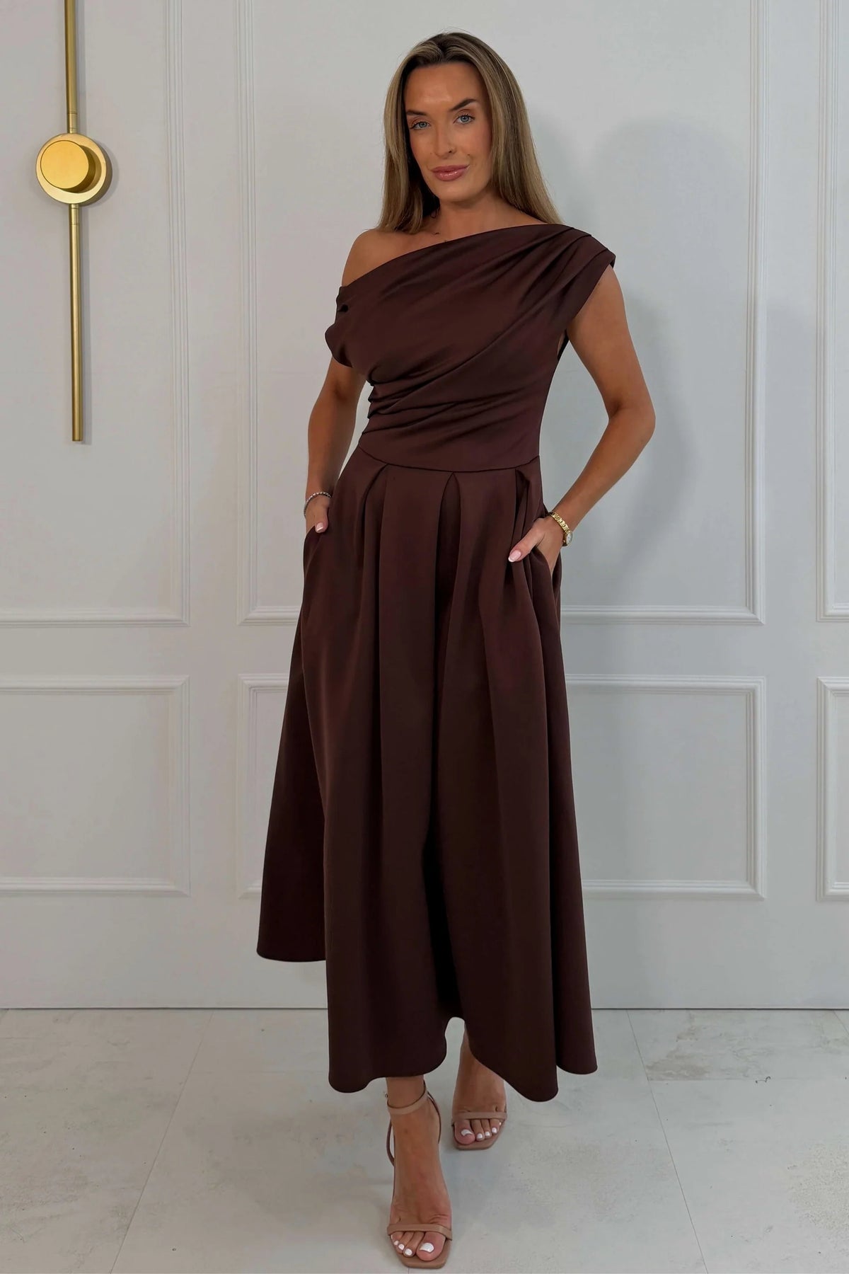 Betty Asymmetric Neckline Skater