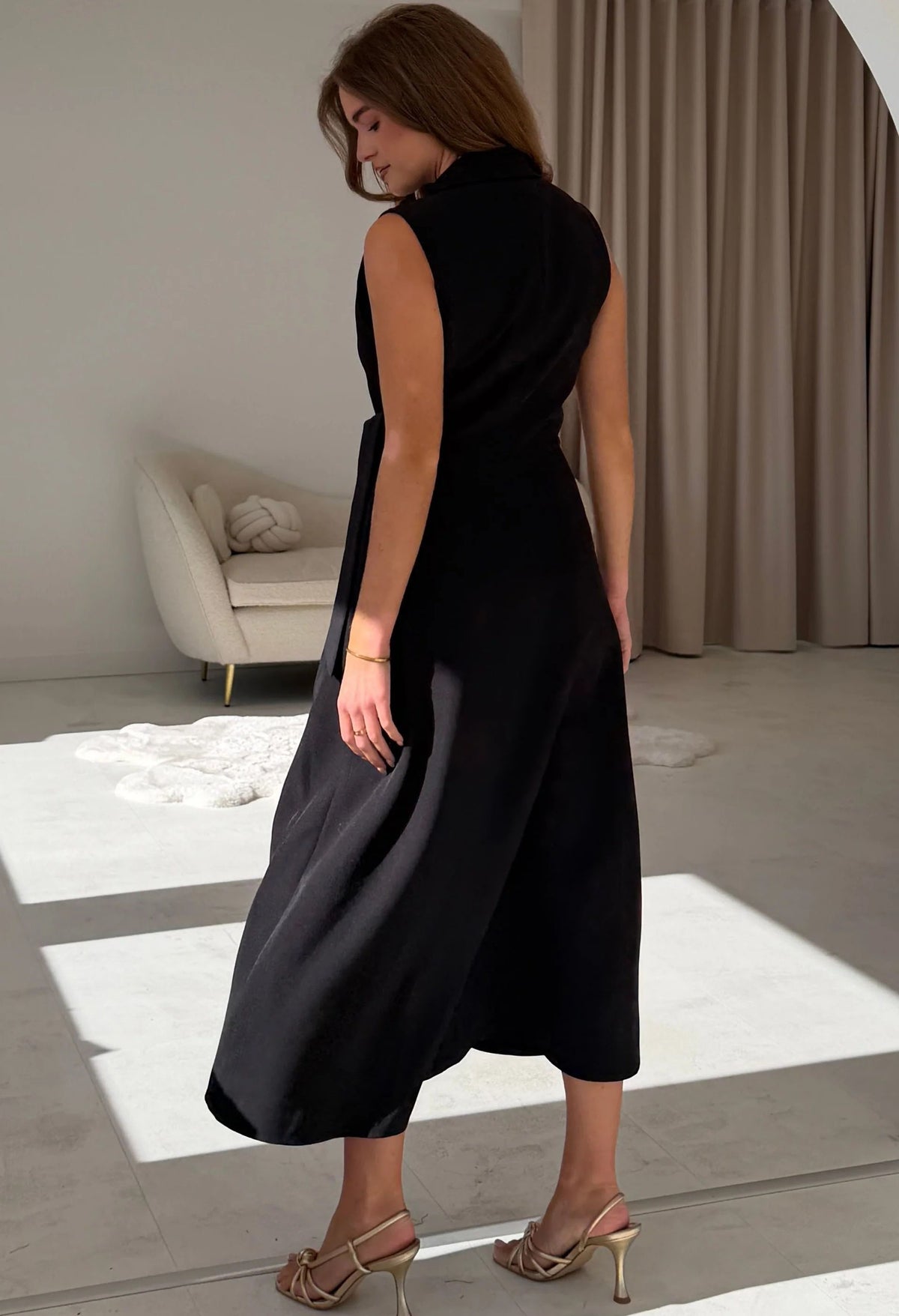 Kia Tie Detail Tailored Midi Dress