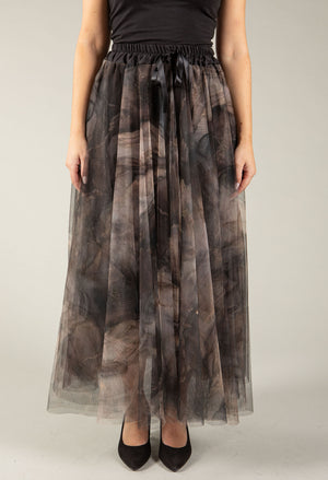 Marble Tulle Midi Skirt