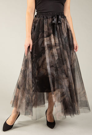 Marble Tulle Midi Skirt