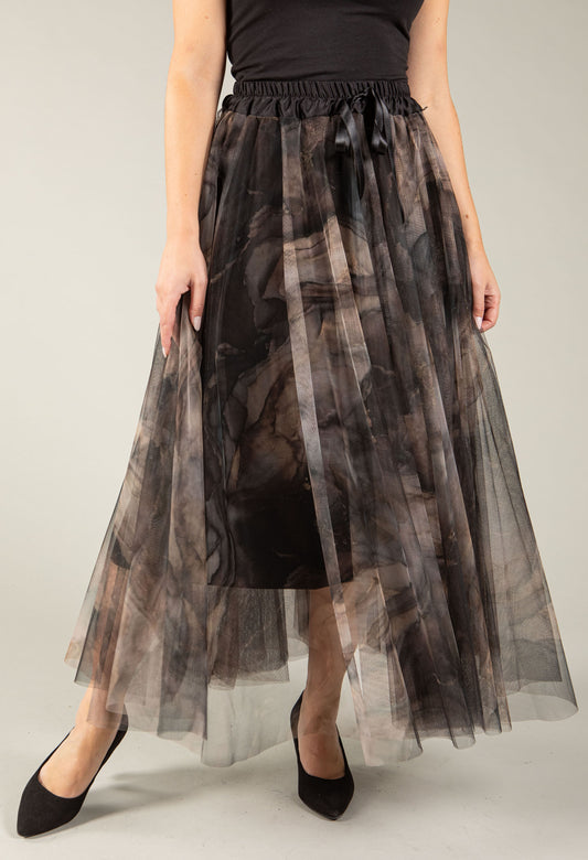 Marble Print Tulle Skirt – Pamela Scott