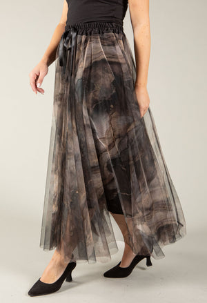 Marble Tulle Midi Skirt