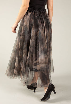 Marble Tulle Midi Skirt