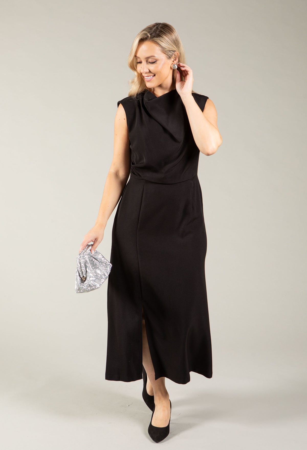 Cowl Neck Midi Dress