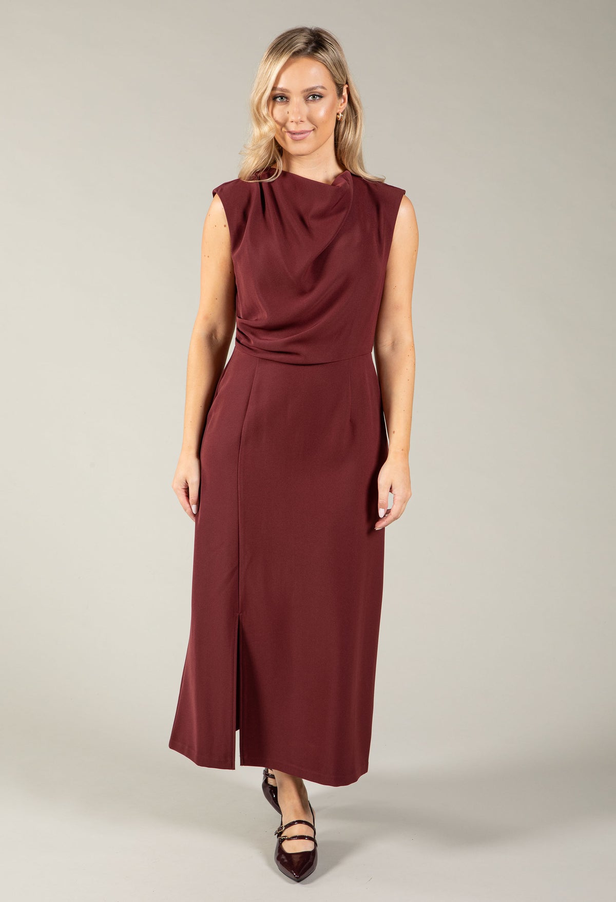 Cowl Neck Midi Dress