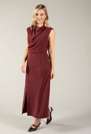 Cowl Neck Midi Dress