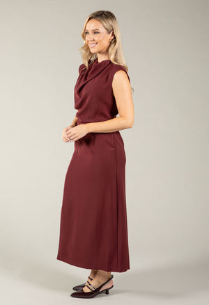 Cowl Neck Midi Dress