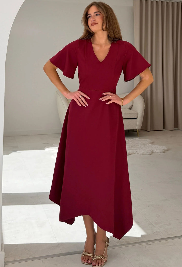 Tammie Dipped Hem Midi Dress