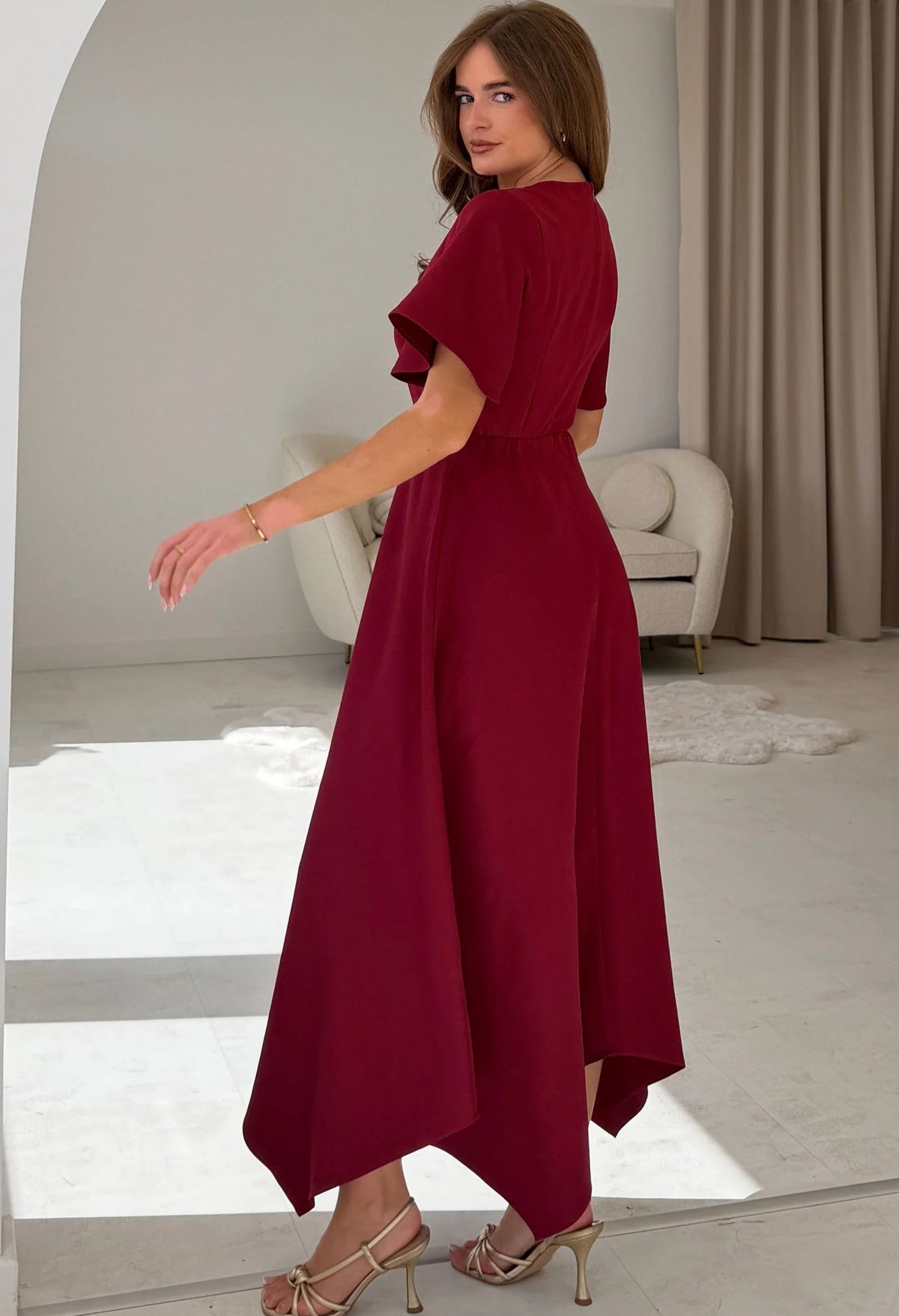 Tammie Dipped Hem Midi Dress