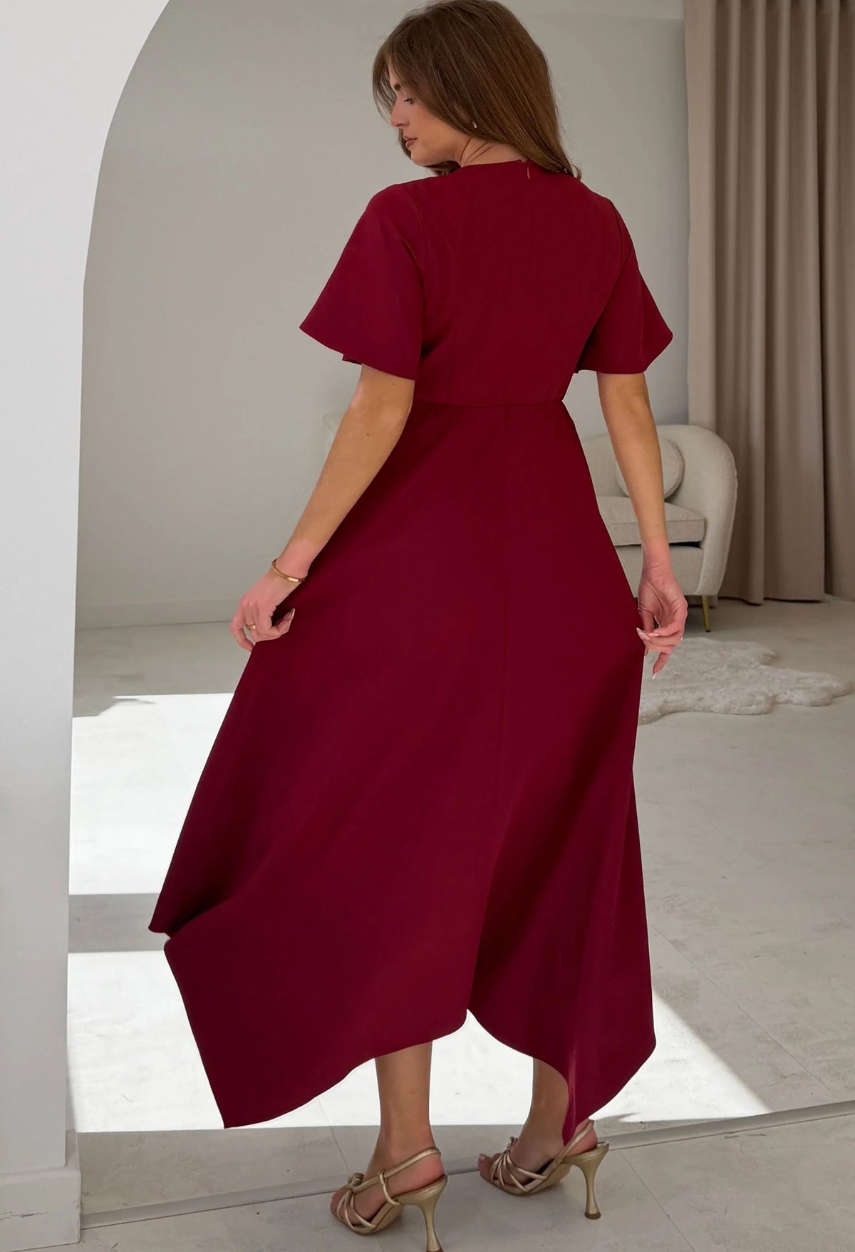 Tammie Dipped Hem Midi Dress