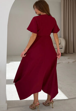 Tammie Dipped Hem Midi Dress