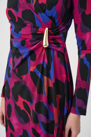 Animal Print Wrap Dress